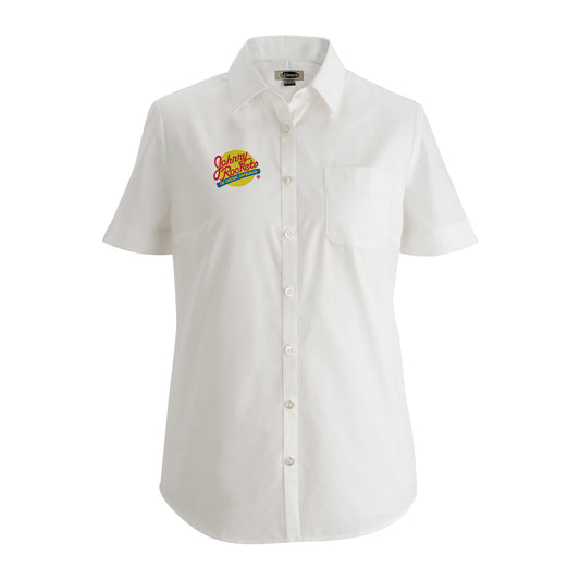 Women's Essential Broadcloth Short-Sleeve Shirt w/ Johnny Rockets Logo