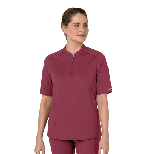 RENEW Knit Women's The Rounds Half-Zip Mid Sleeve Scrub Top (6659)