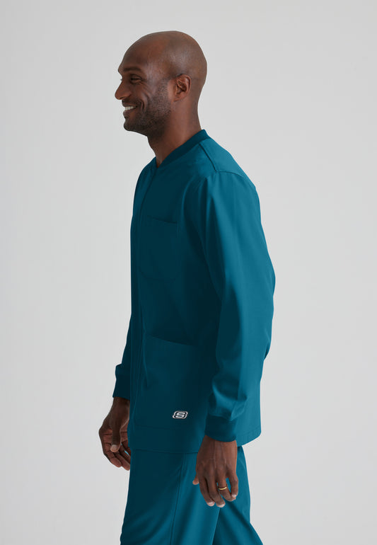 Men's Structure 3-Pocket Crewneck Warmup Scrub Jacket (SK0408)