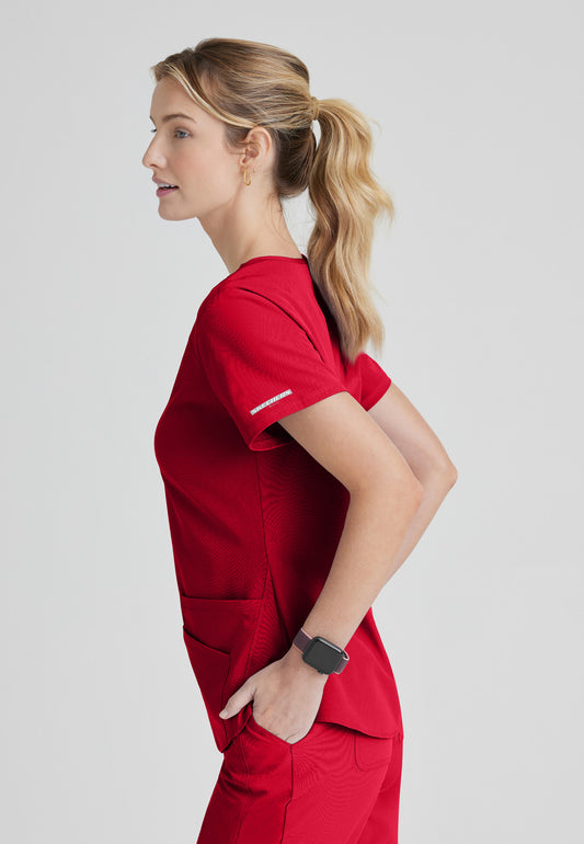Women's Breeze 3-Pocket Curved V-Neck Top (SK101)