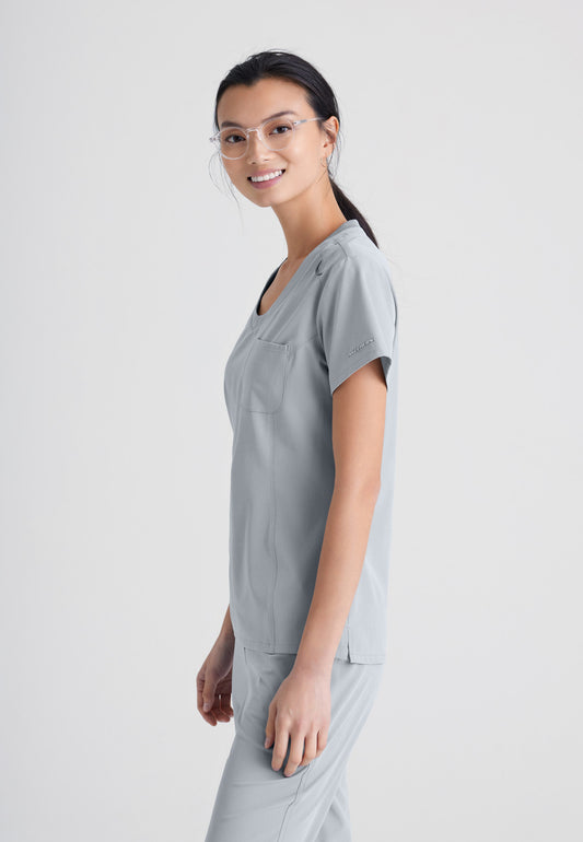 Women's Dignity Single Pocket V-Neck Tuck In Top (SKT147)