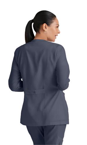 Women's Jamie 4-Pocket Crewneck Snap-Front Scrub Jacket