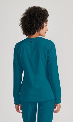 Women's Gianna 5-Pocket Crewneck Scrub Jacket GRSW873