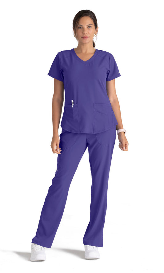 Women's Breeze 3-Pocket Modern Fit Curved V-Neck Scrub Top (SK101)