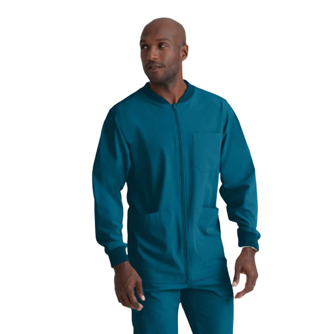 Men's Structure 3-Pocket Crewneck Warmup Scrub Jacket SK0408
