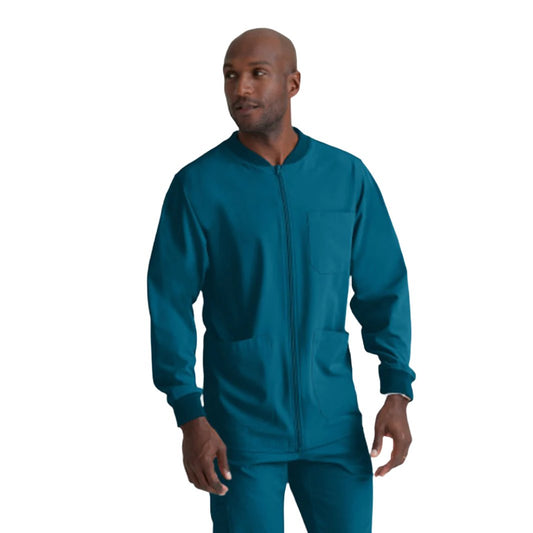 Men's Structure 3-Pocket Crewneck Warmup Scrub Jacket SK0408
