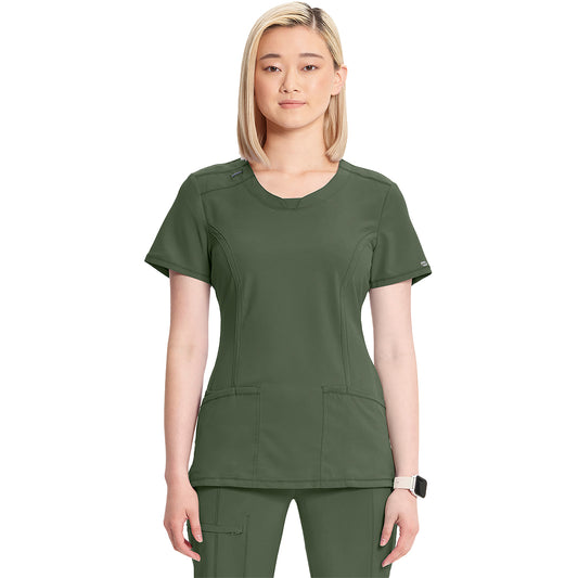 Women's 3-Pocket Round Neck Top 2624A
