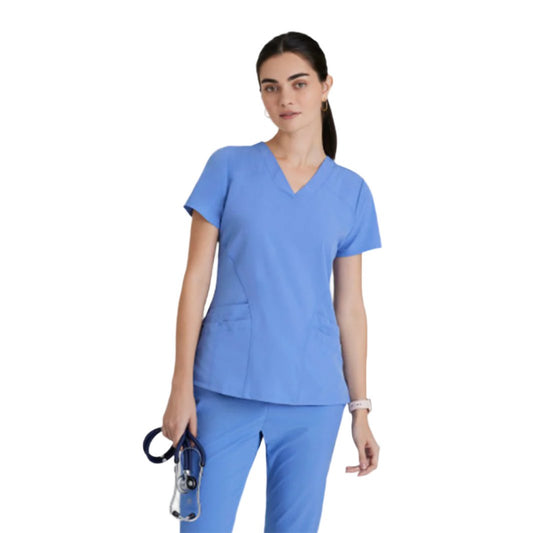 Women's Pulse Anti-Static V-Neck Scrub Top (5106)