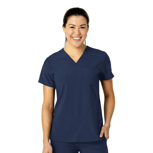W123 Women's Flex-n-Reach V-Neck Scrub Top (6045)