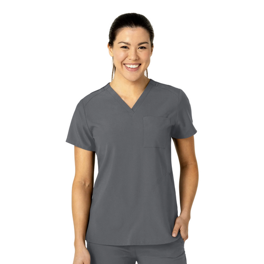 W123 Women's Flex-n-Reach V-Neck Scrub Top (6045)
