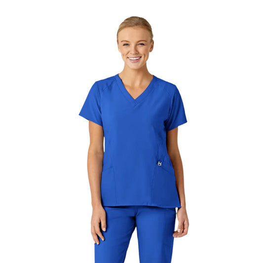 Women's Stylized 5-Pocket V-Neck Scrub Top (6155)