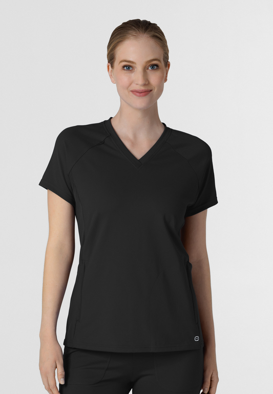RENEW Knit Women's Flex-n-Reach V-Neck Raglan Scrub Top (6634)