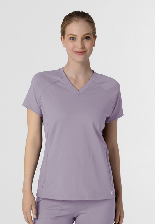 RENEW Knit Women's Flex-n-Reach V-Neck Raglan Scrub Top (6634)