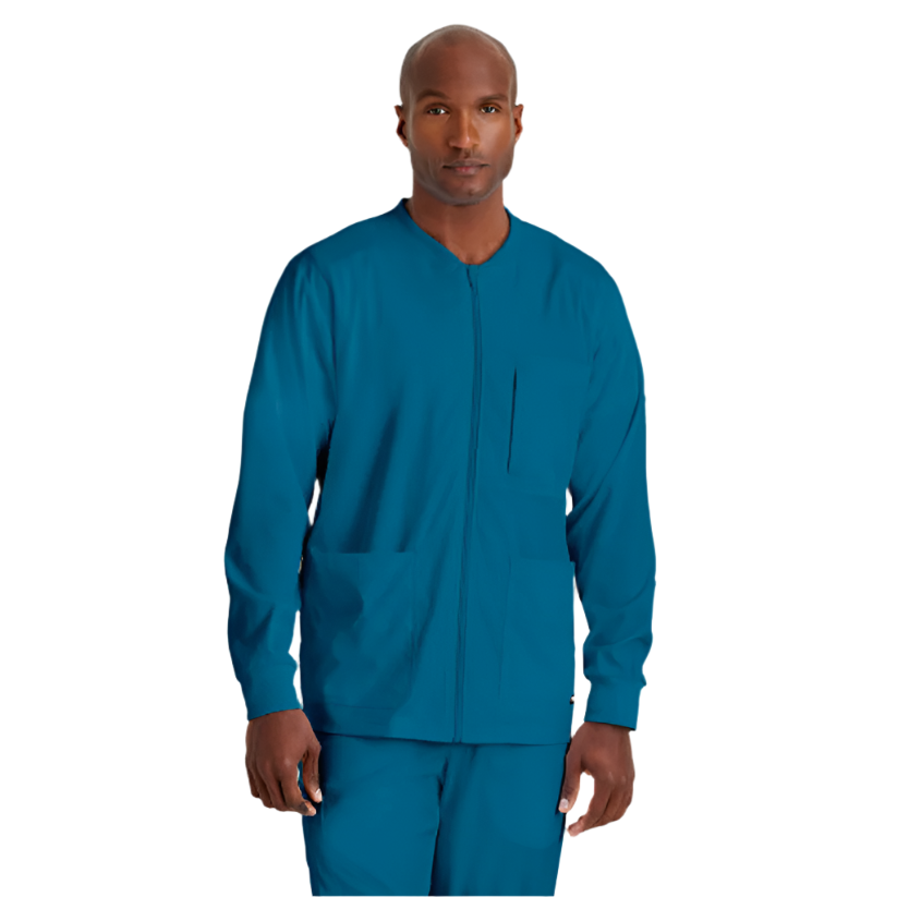 Men's React 5-Pocket Crewneck Warmup Scrub Jacket GRSW871