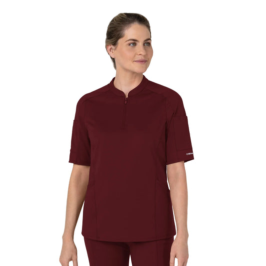 RENEW Knit Women's The Rounds Half-Zip Mid Sleeve Scrub Top (6659)