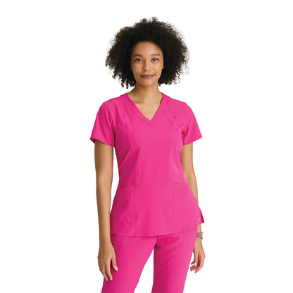 Women's Racer 4-Pocket V-Neck Top (5105)
