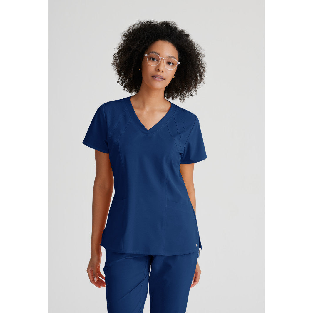Women's Racer 4-Pocket Scrub Top 5105