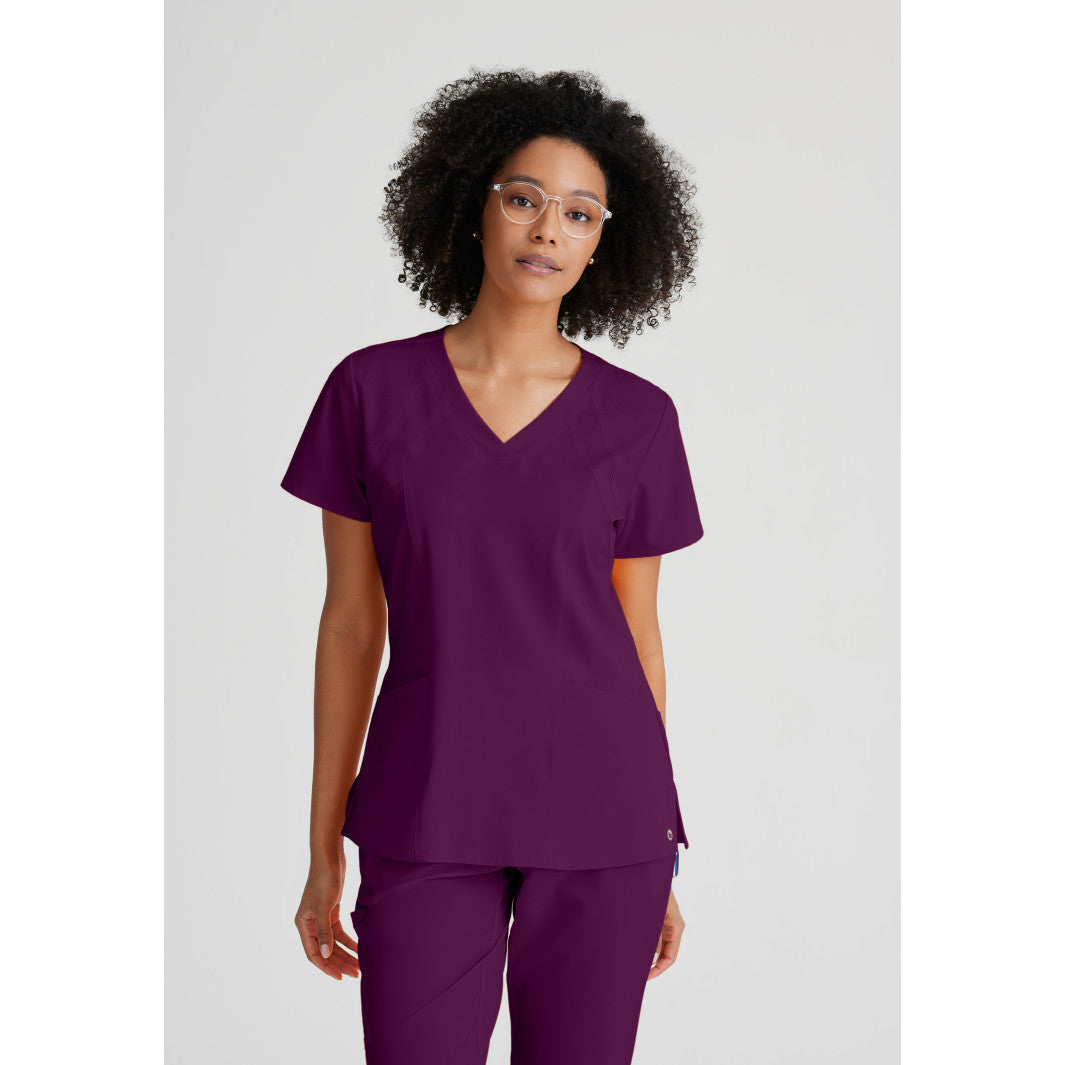 Women's Racer 4-Pocket Scrub Top 5105