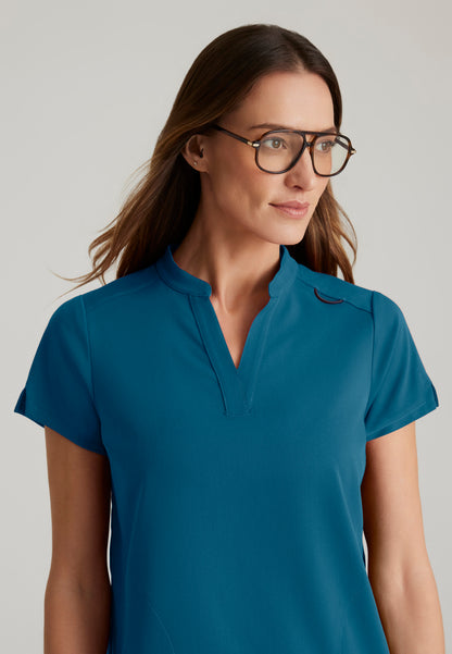 Women's 2 Pocket Banded Collar Top (GRST230)