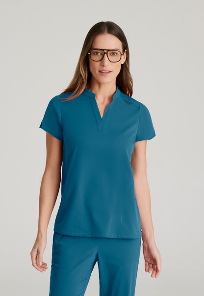 Women's 2 Pocket Banded Collar Top (GRST230)