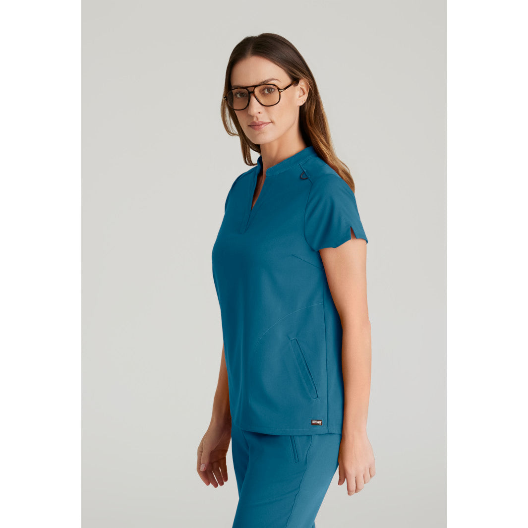 Women's 2 Pocket Banded Collar Top (GRST230)