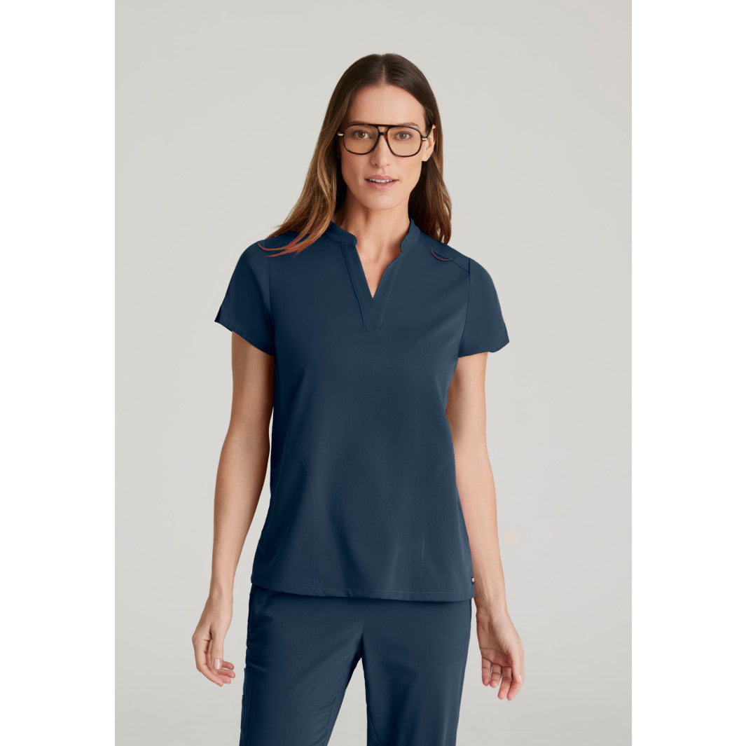 Women's 2 Pocket Banded Collar Top (GRST230)