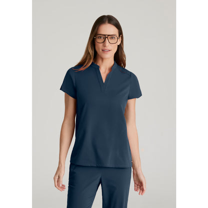 Women's 2 Pocket Banded Collar Top (GRST230)