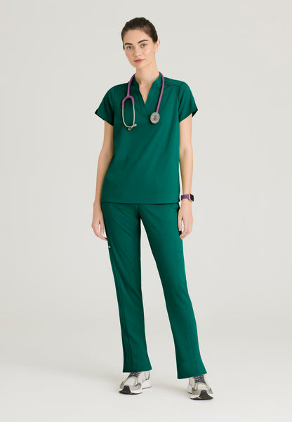 Women's 2 Pocket Banded Collar Top (GRST230)