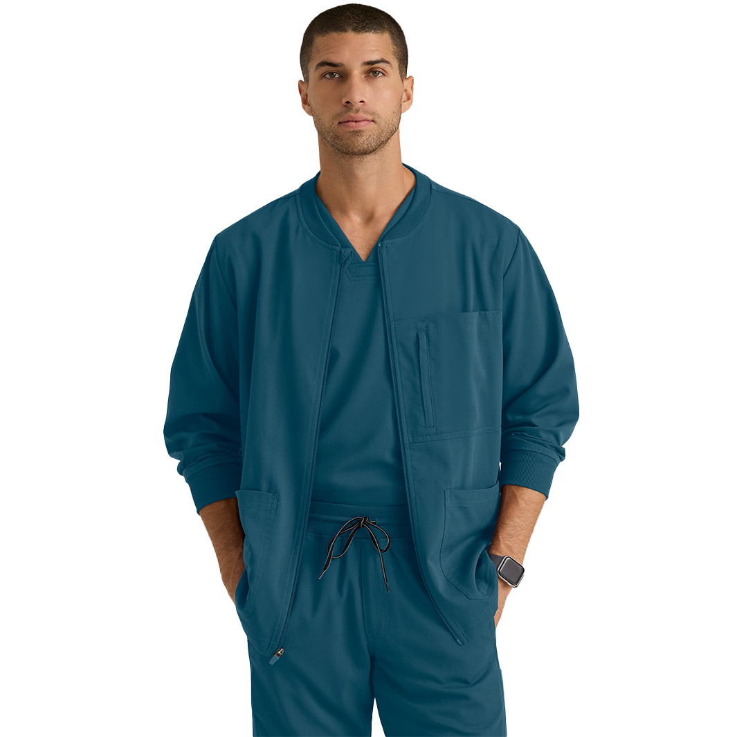 Men's React 5-Pocket Crewneck Warmup Scrub Jacket (GRSW871)