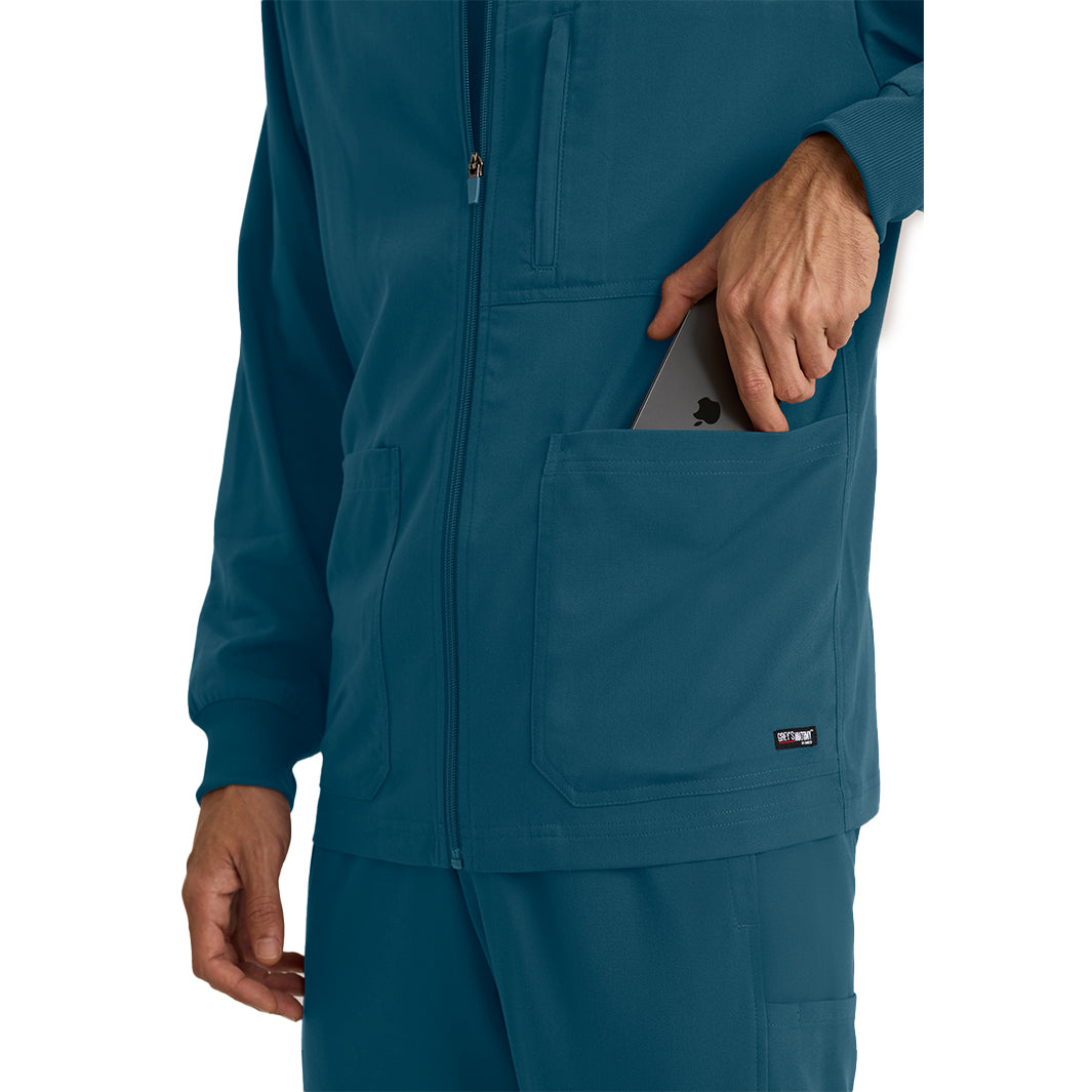 Men's React 5-Pocket Crewneck Warmup Scrub Jacket (GRSW871)