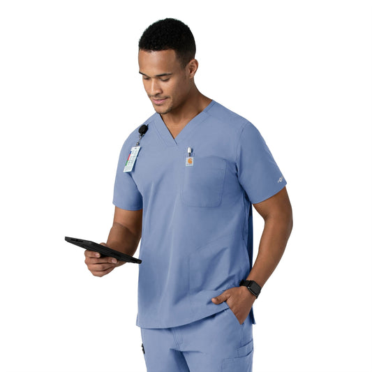Men's V-Neck Shirttail Top C16113