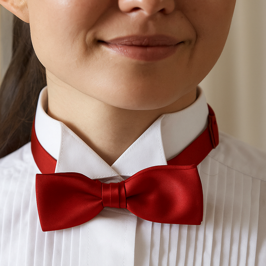 2" Adjustable-Band Red Bowtie
