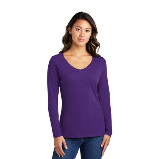 Ladies Long Sleeve Fan Favorite™ V-Neck Tee