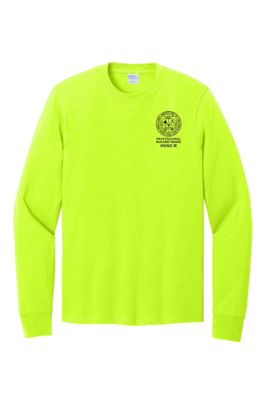 NEIT HVAC-R Adult Core Cotton Safety Green Long Sleeve Tee