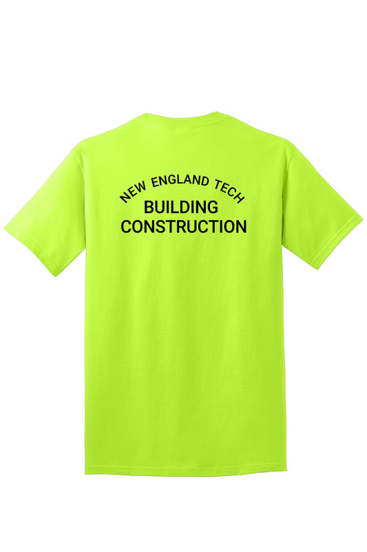 NEIT Building Construction Adult Core Cotton Safety Green Tee