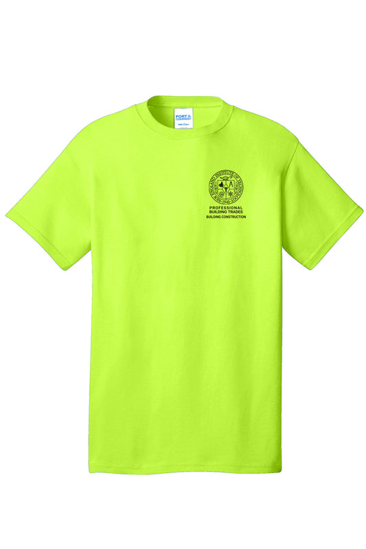 NEIT Building Construction Adult Core Cotton Safety Green Tee