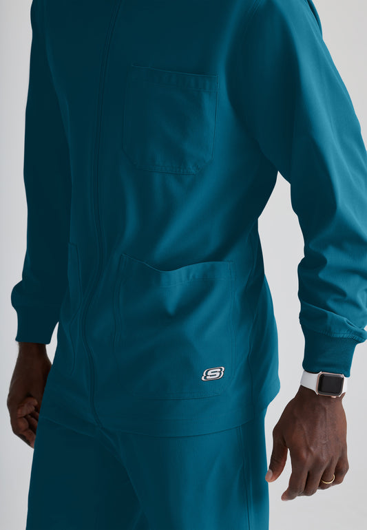 Men's Structure 3-Pocket Crewneck Warmup Scrub Jacket SK0408 Norwich Health Tech