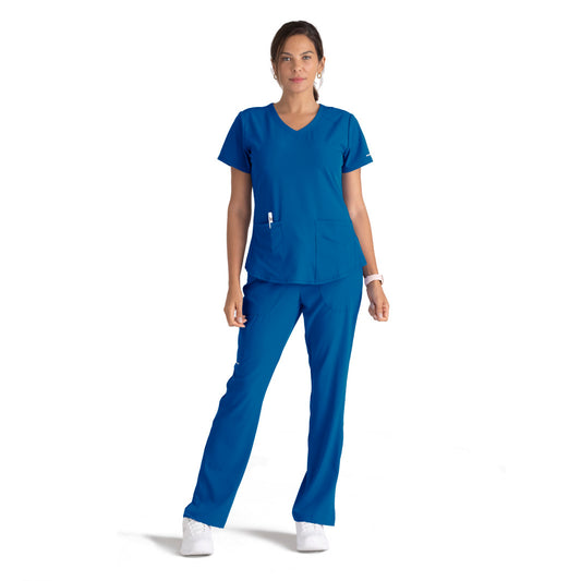 Women's Breeze 3-Pocket Modern Fit Curved V-Neck Scrub Top (SK101)