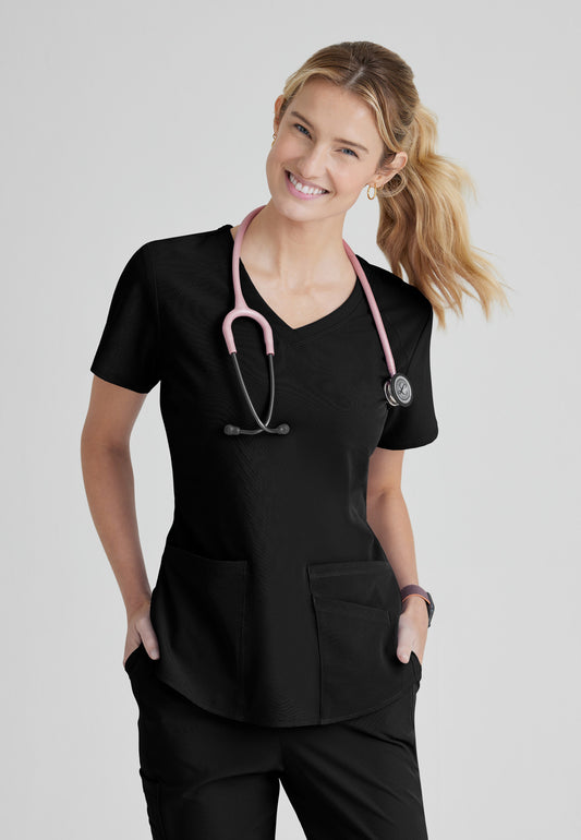 Women's Breeze 3-Pocket Curved V-Neck Top (SK101)
