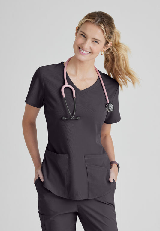 Women's Breeze 3-Pocket Curved V-Neck Top (SK101)
