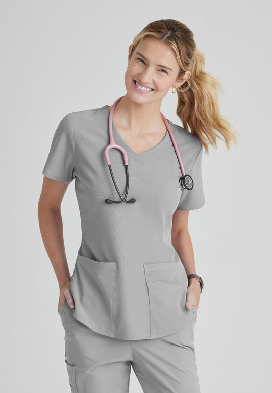 Women's Breeze 3-Pocket Curved V-Neck Top (SK101)