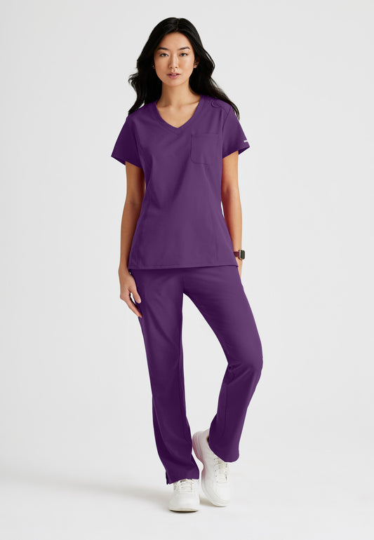 Women's Dignity Single Pocket V-Neck Tuck In Top (SKT147)