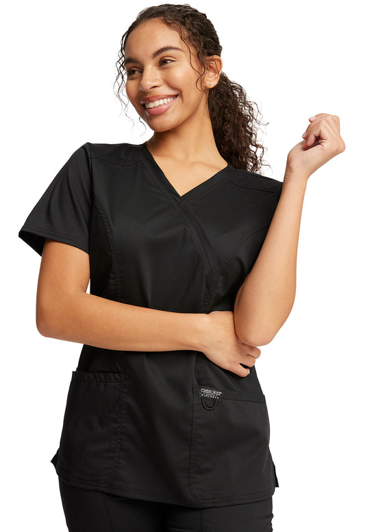 Women's 3 Pocket Mock Wrap Top (WW610)