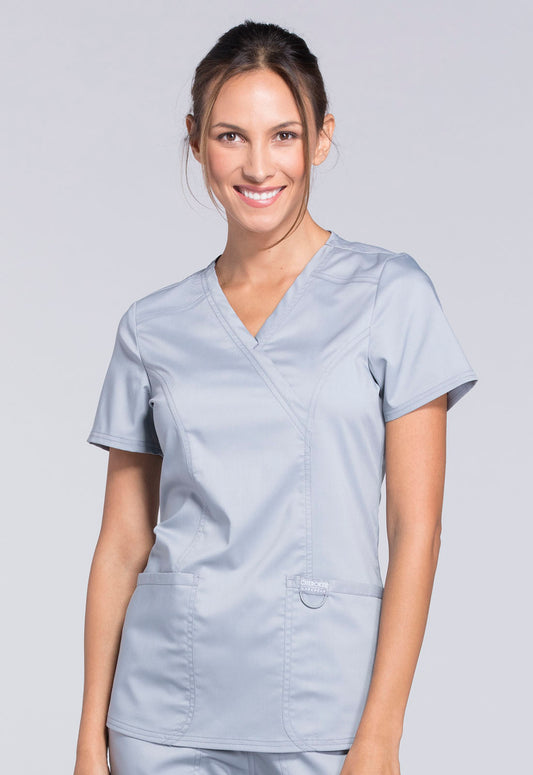 Women's 3 Pocket Mock Wrap Top (WW610)