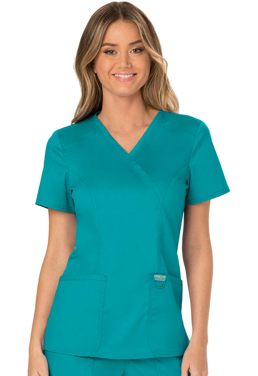Women's 3 Pocket Mock Wrap Top (WW610)