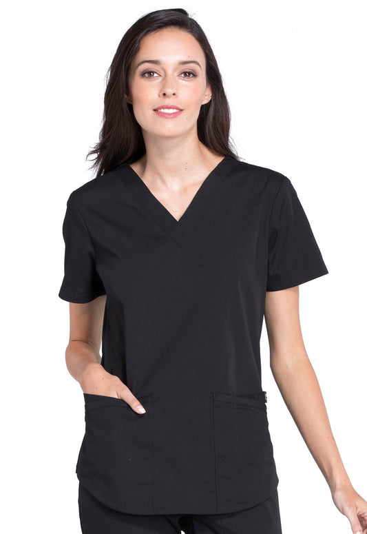 Women's 3-Pocket Ultra Soft V-Neck Top (WW665)