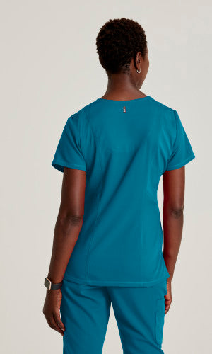Women's Serena 3-Pocket Curved V-Neck Antimicrobial Scrub Top GRST045