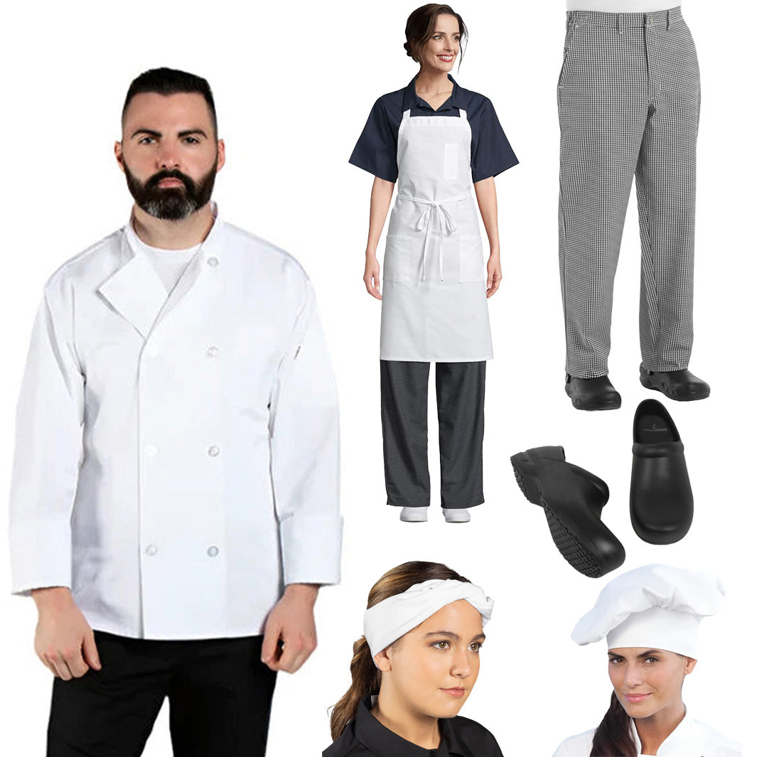 TEMPLATE Culinary Package | Chef Coats, Pants, & Accessories 2 of ea.