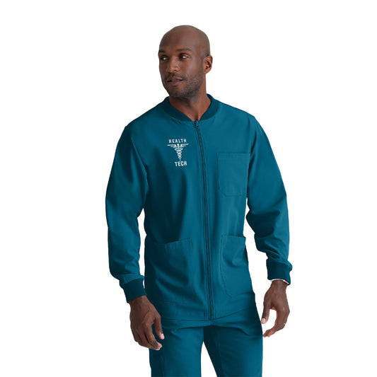 Men's Structure 3-Pocket Crewneck Warmup Scrub Jacket SK0408 Norwich Health Tech