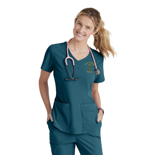 Women's Breeze 3-Pocket Curved V-Neck Top SK101